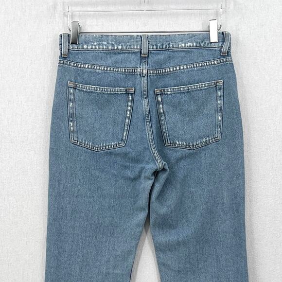 ACNE STUDIOS Boy Indigo Fray Jean Womens 26 Light Wash Distressed Tapered Slim - Picture 6 of 16